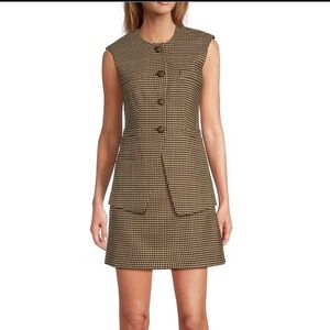 ANTONIO MELANI Plaid Vest & Skirt Set